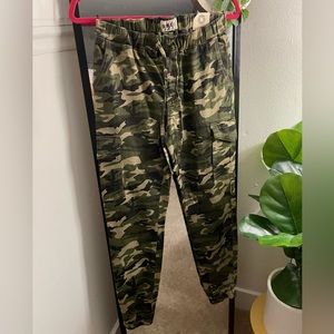 CAMO DENIM JOGGERS.